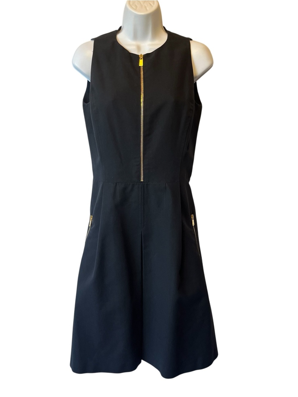 Michael Kors Pencil dress 6 Made in Italy Black Sleeveless Zipper Acetate Rayon